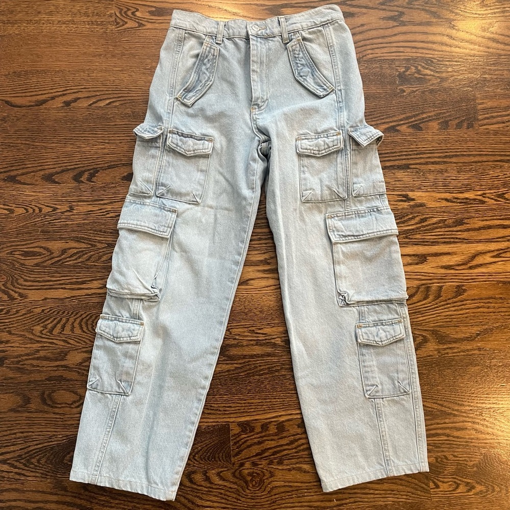 Zara Light Blue Cargo Jeans